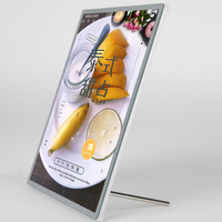 Cadre photo lumineux LED rectangulaire en aluminium et verre ultra-mince 9 mm haute luminosité pour publicité intérieure, menu de restaurant