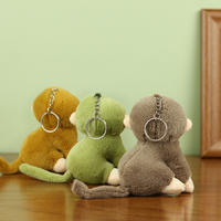 Vente en gros de jouets en peluche mignons et miniatures, singe bébé aux grands yeux, peluche en peluche, porte-clés, animal en peluche doux, queue longue