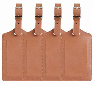 Étiquettes de bagages en cuir durables avec motif uni, logo personnalisé, cadeau promotionnel, commande en gros, personnalisables - Product Image 1