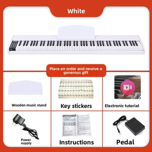 Piano Eléctrico de 88 Teclas con Peso, <span class=keywords><strong>para</strong></span> Principiantes y Adultos, Uso Doméstico, de Madera, 100 Ritmos, 1000 Tonos, con Conector <span class=keywords><strong>para</strong></span> Auriculares de 3.5mm, Marca Nastar - Product Image 2