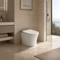 Toilette intelligente avec bidet intégré, lavage à l'eau chaude, pression réglable, siège chauffant, buse autonettoyante, chasse d'eau automatique, séchage à l'air