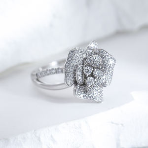 Anillo de Diamante Cultivado en Laboratorio de Oro Blanco de 18K MSR-1608 de Messi Jewelry para Mujer - Product Image 4