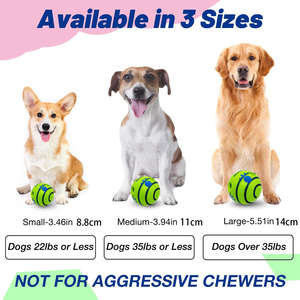 Vendita calda durevole e cigolante Wag ghignite <span class=keywords><strong>Ball</strong></span> giocattolo interattivo per cani divertente TPR giocattoli da masticare per animali domestici materiale in lattice ecologico - Product Image 3