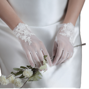 Nouveaux gants de mariage blancs d'hiver de haute qualité, imperméables, en dentelle jacquard, pour séances photo de mariage et fêtes - Product Image 2