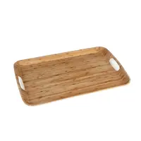 Bamboo Fiber Wooden Decal Tray, Serving Tray with Handle