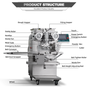 Machine automatique de fabrication de <span class=keywords><strong>mochi</strong></span> pour crème glacée du fabricant ligne de production de biscuits remplis à trois <span class=keywords><strong>prix</strong></span> bas - Product Image 6