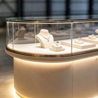 Présentoir à bijoux et vitrine avec éclairage LED - Présentoir de vente au détail durable et écologique pour les bijouteries
