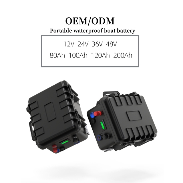 Custom Lifepo4 Battery Pack 12v 120ah 100ah Rechargeable Portable Batteries Waterproof Suitcase Battery for Electric Boat