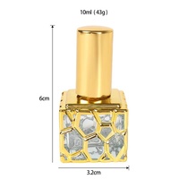Flacon pulvérisateur de parfum carré en verre électroplaqué 10 ml – Vente en gros – Atomiseur de parfum de voyage portable de luxe métallique