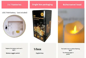 Flickering LED Ivory Electronic Candle, Flameless <b>Tealight</b> Candle,Battery Operated LED <b>Tealight</b> Candle, for Weddings - Product Image 6