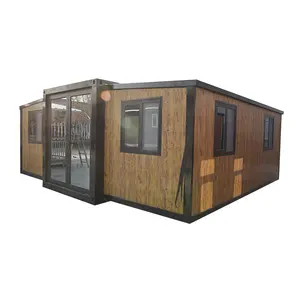 Casa de cabine pré-fabricada com painel sanduíche para isolamento, caixa dobrável e expansível