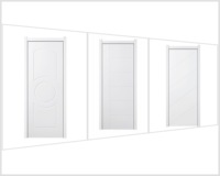 Porte intérieure moderne américaine en bois massif à âme creuse de couleur blanche