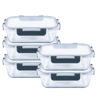 Ensemble de 10 récipients alimentaires en verre au design minimaliste, conservation de la fraîcheur pour la cuisine et la rentrée scolaire