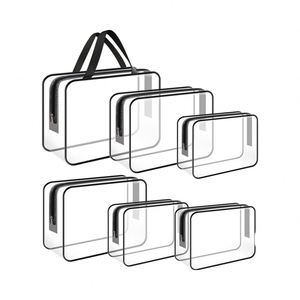 Clear PVC Cosmetic <b>Bag</b> Set 6pcs Waterproof <b>for</b> <b>Toiletry</b> Makeup <b>Bags</b> with Zipper Portable Handle <b>for</b> Women <b>Men</b> Kids Gift - Product Image 1
