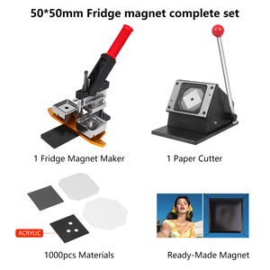 50mm Square Fridge Magnet <b>Maker</b> Machine Kit With Paper Cutter And 1000pcs Materials Manual <b>Button</b> Badge Press For Photo Custom - Product Image 4