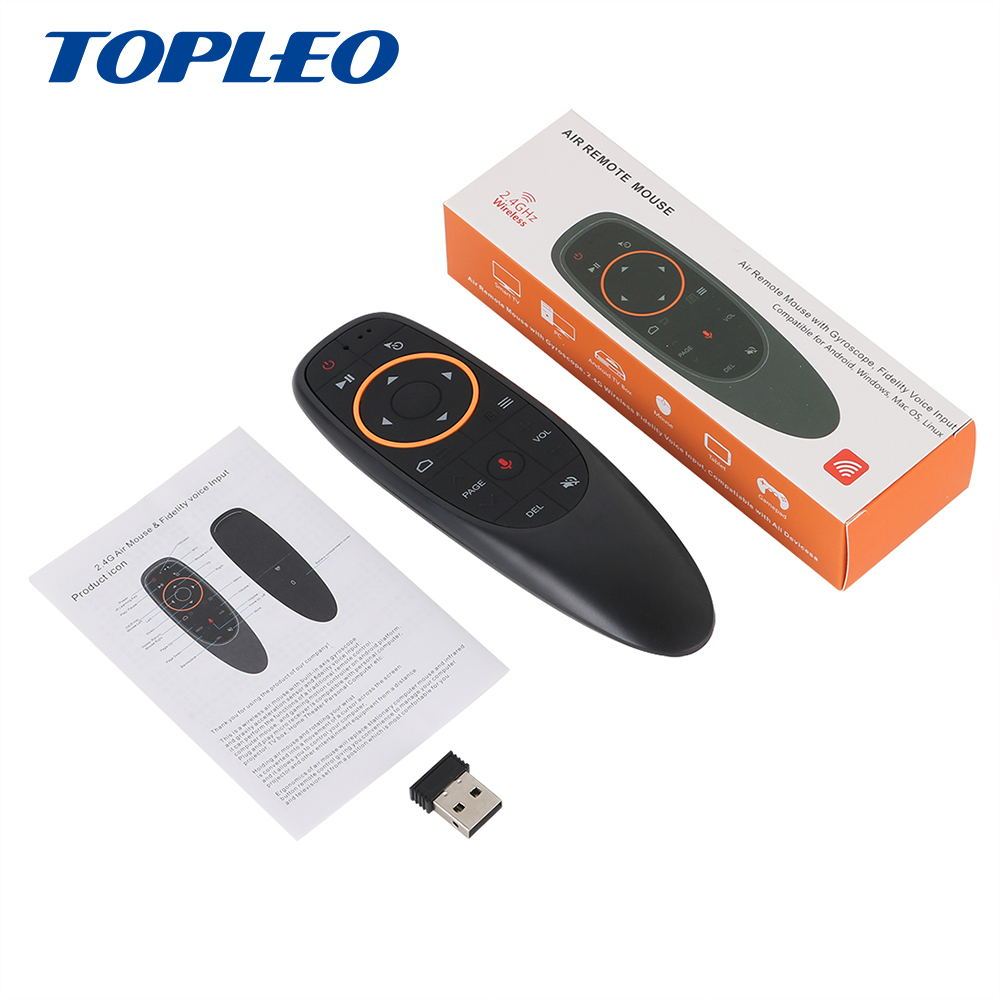 Nouveau type G10 boîte de télévision android smart tv à distance de souris un ensemble ouvrez google assistant vocal