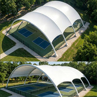 Structure de Toiture Tensile en Acier Préfabriqué avec Membrane PVDF pour Court de Padel Extérieur Écologique, Imperméable et à Longue Portée, Abri de Jardin ou Garage