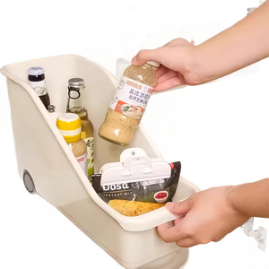 Kitchen cookware storage box, pot lid and seasoning organizer with casters, sink and cabinet storage, multi-functional storage - Product Image 5
