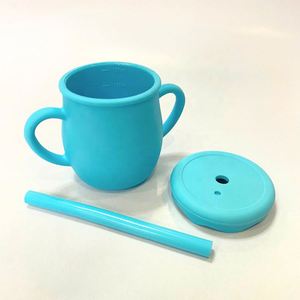 Gobelet d'alimentation classique pour bébé de 200 ml en silicone 2-en-1 avec couvercle et paille pour tout-petits de 1 à 3 ans - Product Image 2
