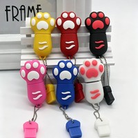 Clé USB mignonne en forme de patte, clé USB portable, design animal, clé USB stylo, dispositif de stockage, cadeau, logo OEM