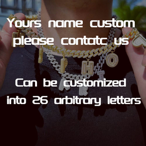 사용자 정의 아이스 아웃 알파벳 힙합 쥬얼리 여성 목걸이 편지 맞춤 이름 다이아몬드 쿠바 체인 펜던트 목걸이 - Product Image 2