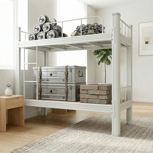 Heavy Duty Steel Bunk Bed, 1000kg Max Load, Thick Closed Cold Rolled Steel, No Shake, Knock-<b>Down</b> for Dormitory Factory Direct - Product Image 1