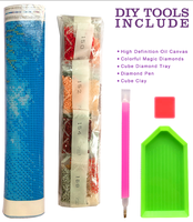 Peinture Diamant 5D DIY Paysage Magique, Décoration Murale, Mosaïque de Strass, Kits de Peinture Diamant