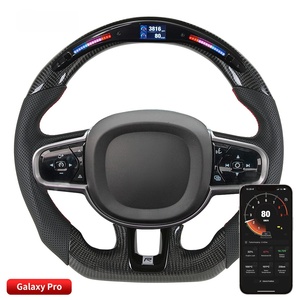Volant de direction sport en fibre de carbone véritable avec commande par application LED, vitesse et régime, pour <span class=keywords><strong>Volvo</strong></span> <span class=keywords><strong>XC40</strong></span> XC60 2018-2021 - Product Image 1