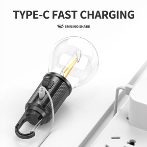 Lámpara de Camping LED Smiling Shark, Luz Cálida, Recargable por USB, Portátil, para Exteriores - Product Image 5