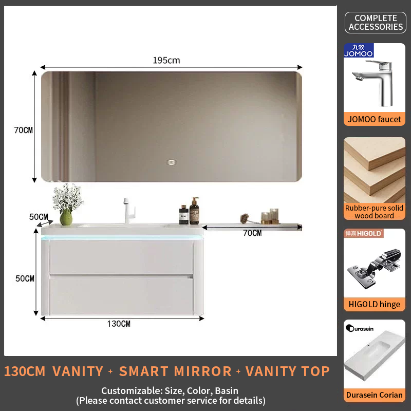 130Durasein Integrated Basin + Smart Mirror