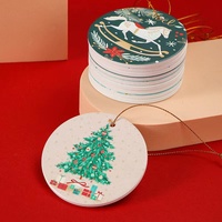 Ébauches de sublimation ornements de boule en céramique nouvel ornement de Noël avec trou pour la décoration créative de la maison pour le mariage de Diwali
