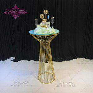 Tabouret de Bar Hauteur Comptoir Hôtel Hall Table En Acier Inoxydable pour Mariages et Banquets Métal Matériel Moderne Haute Qualité Or - Product Image 1