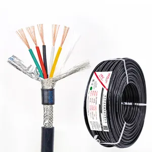 Cabo Rvvp 5 núcleos cabo flexível blindado cobre desencapado isolamento de PVC 5x0.3mm cabo de fios multi núcleos preço de fábrica