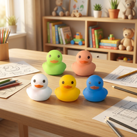 Jouet de bain en caoutchouc souple écologique de 1 pouce en forme de canard, couineur et flottant, avec logo personnalisé, pour bébés et enfants, vente en gros