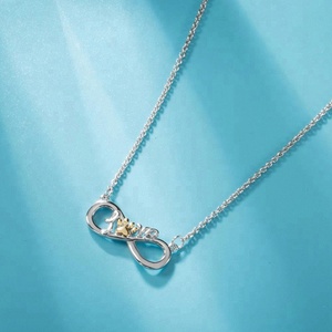 venta al por mayor, perro pata de símbolo de infinito amor diseño personalizado joyería de moda de plata para el amante - Product Image 2