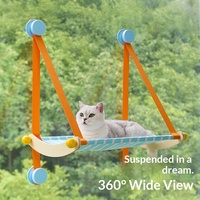 Hamac pour chat à ventouse pour fenêtre avec surface de repos ouverte pour étirer, se détendre et admirer l'extérieur