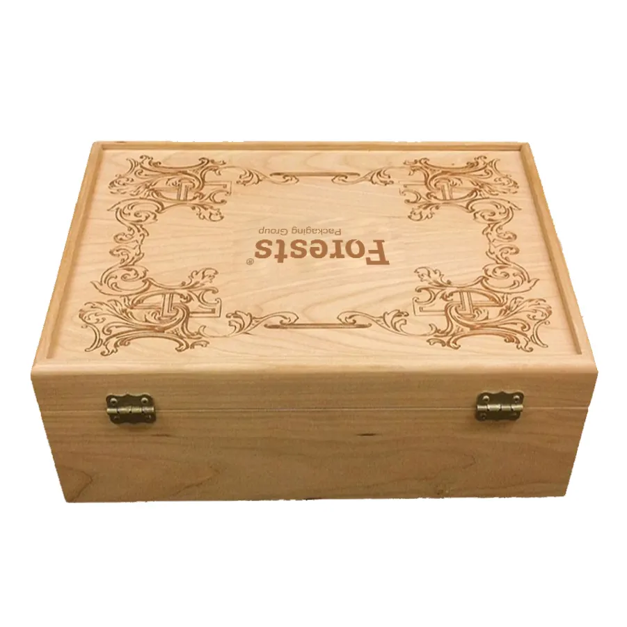 Uxury-caja de madera con logotipo, embalaje de regalo de lujo