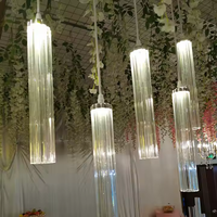 Lustre de décoration de fête de mariage en forme de tube de lumière pendante LED en acrylique moderne de haute qualité