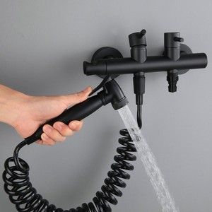 Pistola de Bidé Moderna de Cobre Negro para Baño, Agua Fría/Caliente, Boquilla de Alta Presión, Limpiador Femenino y Ducha - Product Image 5