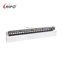 Panel Patch RIPO 24-Port Tanpa Pelindung/Dengan Pelindung |   Manajemen Kabel Jaringan RJ45/Ethernet untuk Pemasangan di Dinding/Rak dengan Perlindungan EMI