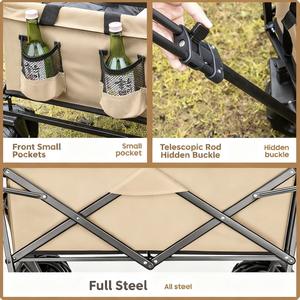 Chariot pliable de sécurité durable pour l'extérieur, structure de chariot à roulettes, chariot <span class=keywords><strong>utilitaire</strong></span>, poignée pliable confortable, OEM pris en charge - Product Image 5