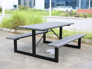 Đồ Nội Thất Ngoài Trời Thương Mại 6 Chân Bằng Gỗ Dã Ngoại Bàn Ăn Đồ Nội Thất Sân Vườn Đặt Bên Ngoài Patio Bàn Cà Phê Với Băng Ghế Dự Bị - Product Image 5