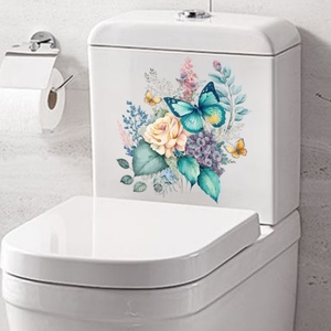 Autocollant floral décoratif <span class=keywords><strong>pour</strong></span> toilettes, papier adhésif, papillon, papier peint mural - Product Image 2