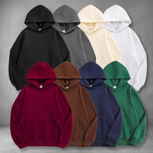 Sweat à capuche épais kaki en coton écologique, coupe oversize, avec poches et logo personnalisé sur le devant pour homme – Collection Hiver - Product Image 4