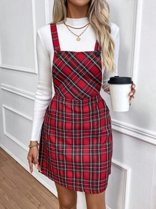 Camisola Elegante a Cuadros para Mujer, Primavera/Verano 2026, Cuello Cuadrado, Sin Mangas, a Rayas, Casual, Transpirable, Cintura Natural - Product Image 4