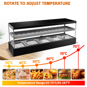 Vitrina de calentamiento de alimentos eléctrica de vidrio comercial Vitrina de calentamiento de pastel de <span class=keywords><strong>pizza</strong></span> de comida caliente - Product Image 3