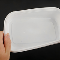 Boîte alimentaire carrée jetable en PP avec couvercle verrouillable 500ml 600ml 750ml 1000ml pour plats à emporter et préparation de repas