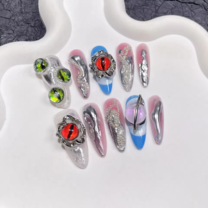 <span class=keywords><strong>Uñas</strong></span> Postizas Hechas a Mano al por Mayor, <span class=keywords><strong>Uñas</strong></span> Acrílicas Cortas Cuadradas <span class=keywords><strong>con</strong></span> <span class=keywords><strong>Flores</strong></span> 3D Talladas y <span class=keywords><strong>Pintadas</strong></span> a Mano - Product Image 6