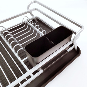 Escurridor de Platos Cuadrado de Aluminio con Bandeja de Secado Rápido para Cocina - Product Image 5