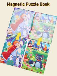 Puzzles magnétiques éducatifs pour garçons et filles, thème animaux sauvages de l'océan, livre de puzzles - Product Image 3